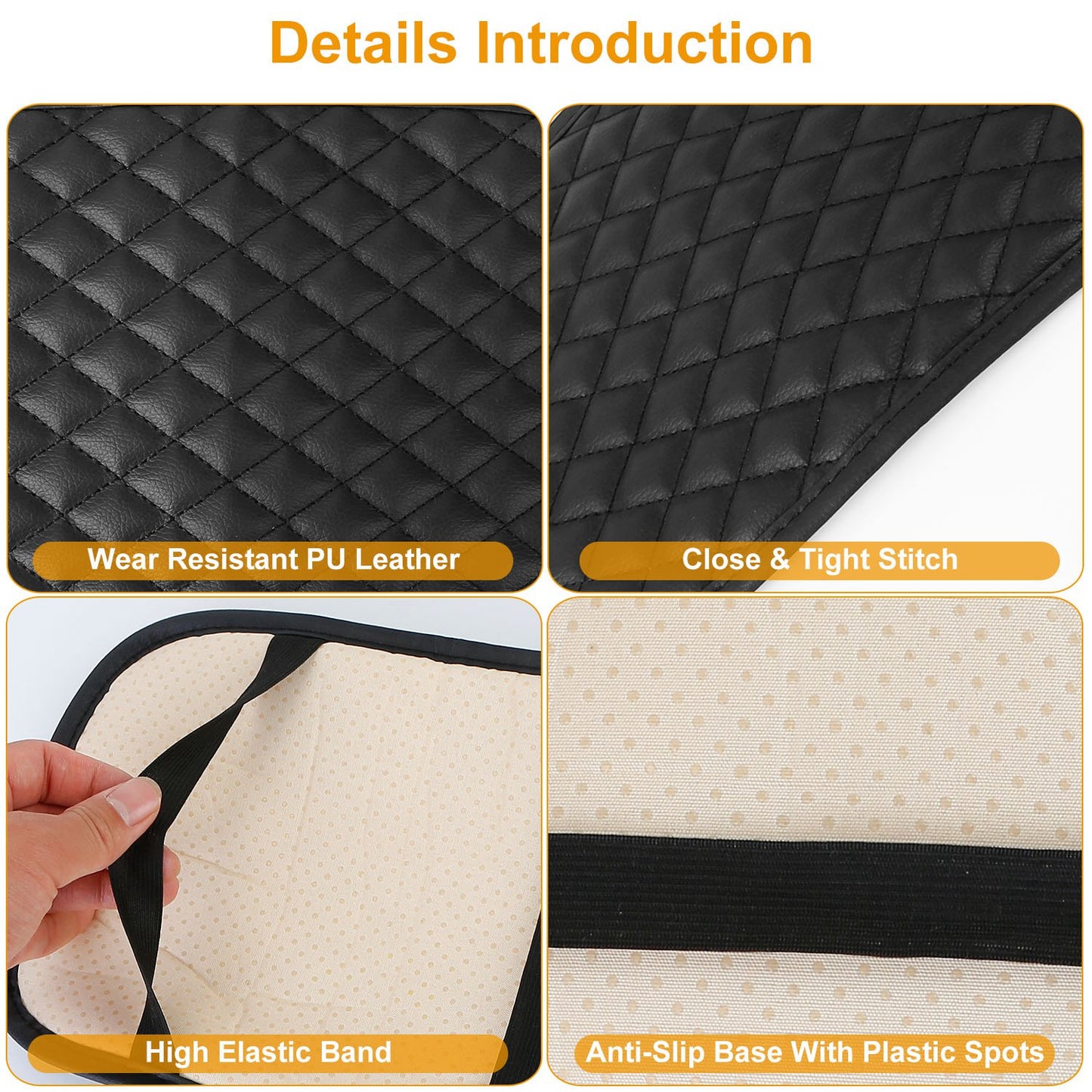Car Armrest Pad Cover - PU Leather Console Cushion Protector