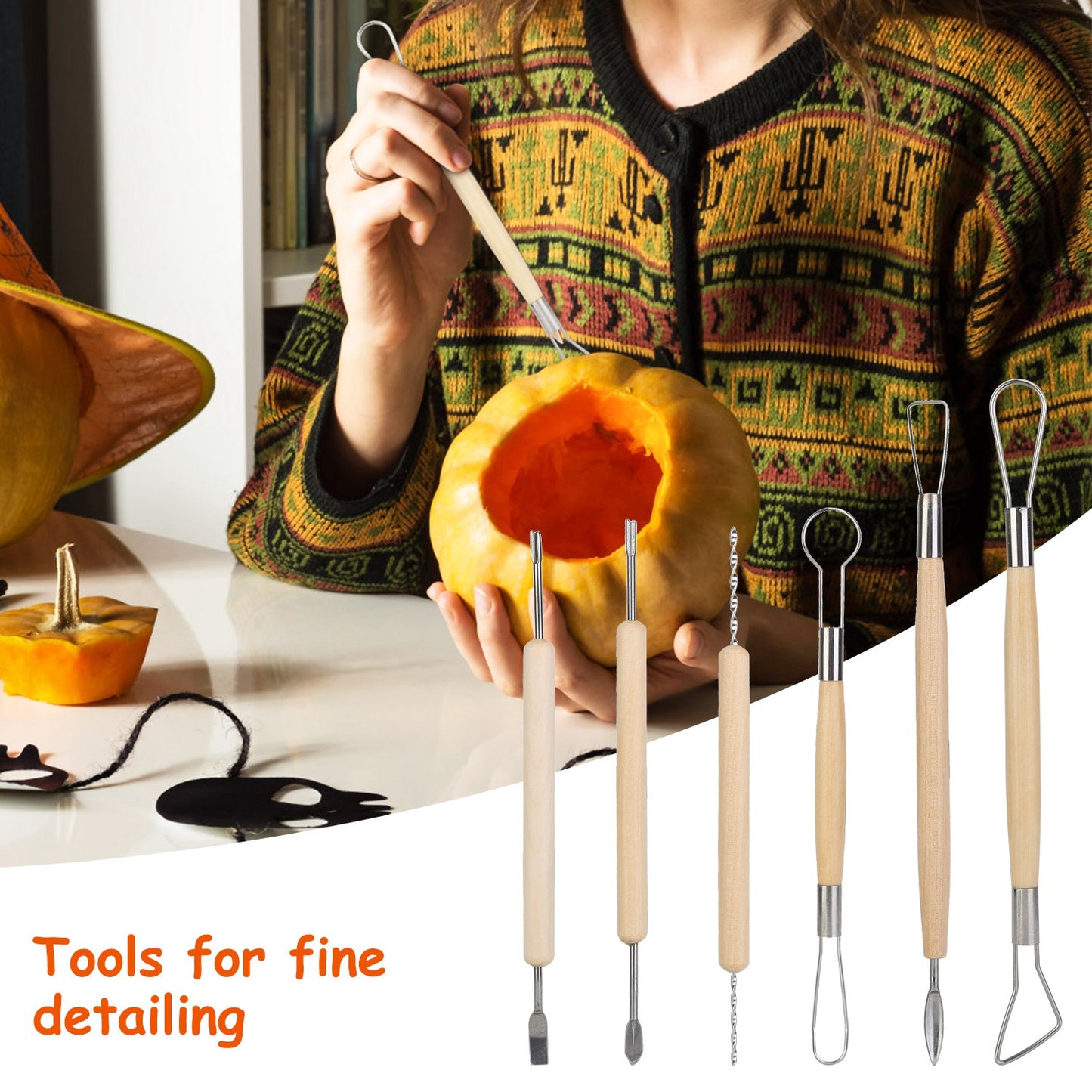 Pumpkin Carving Kit - 13 Piece Stainless Steel Tool Set