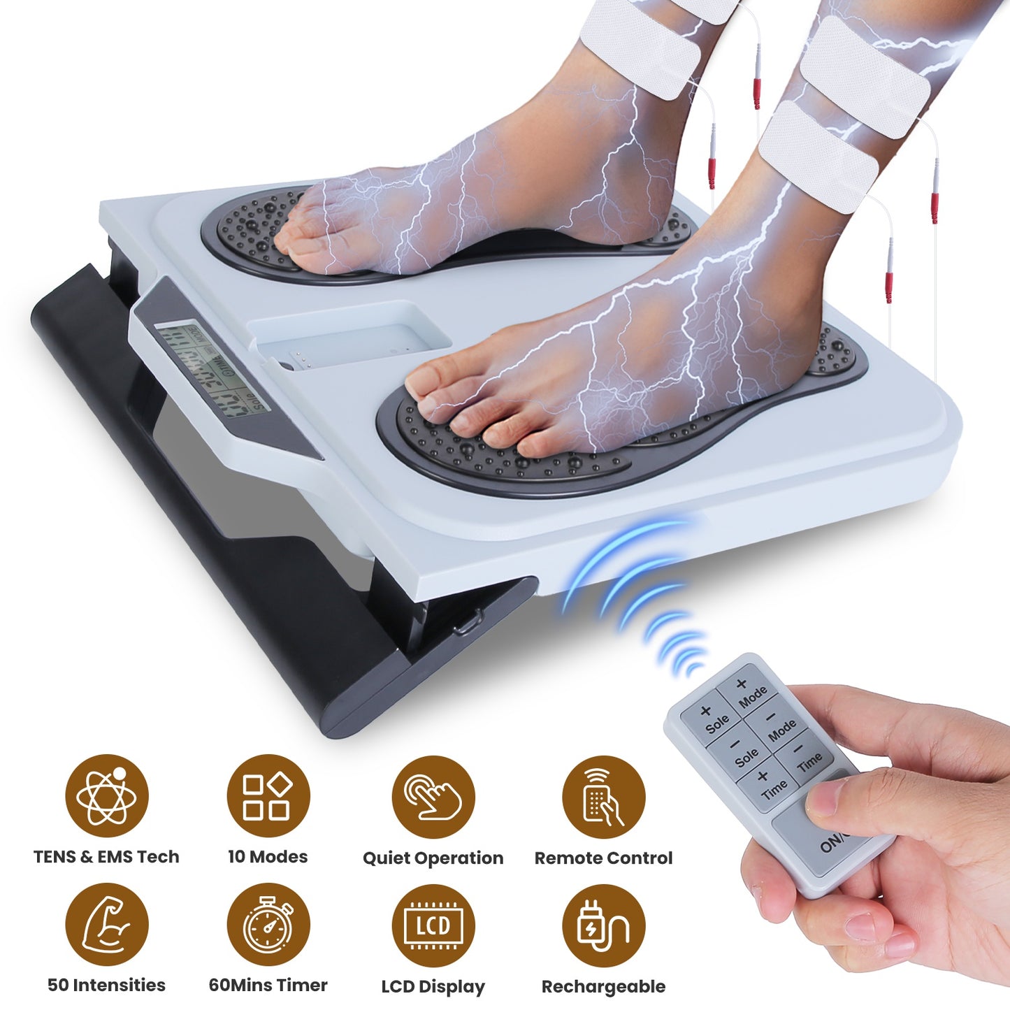 EMS Foot Massager with TENS Technology & Remote Control