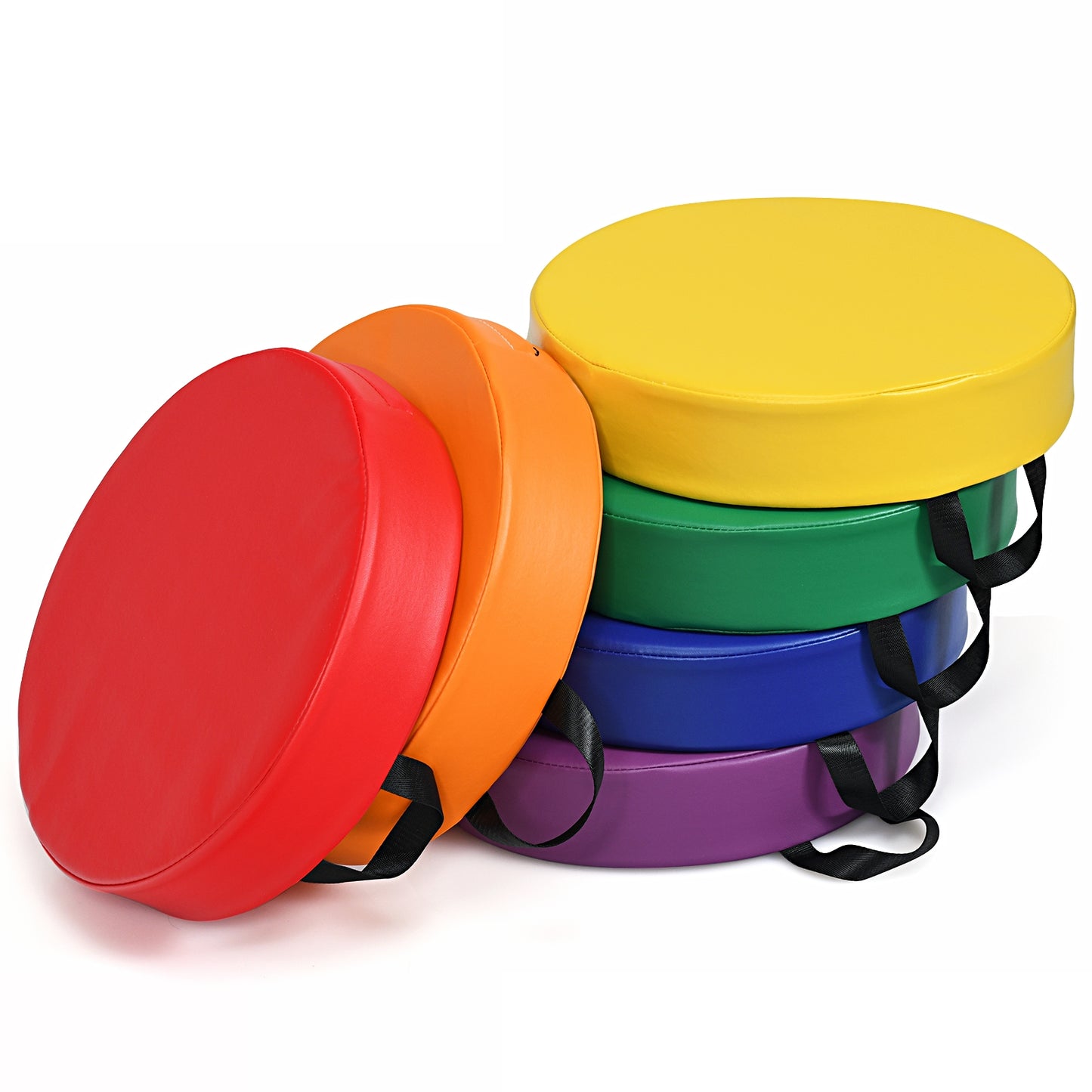 Round Toddler Floor Cushions 15 Inch - Set of 6