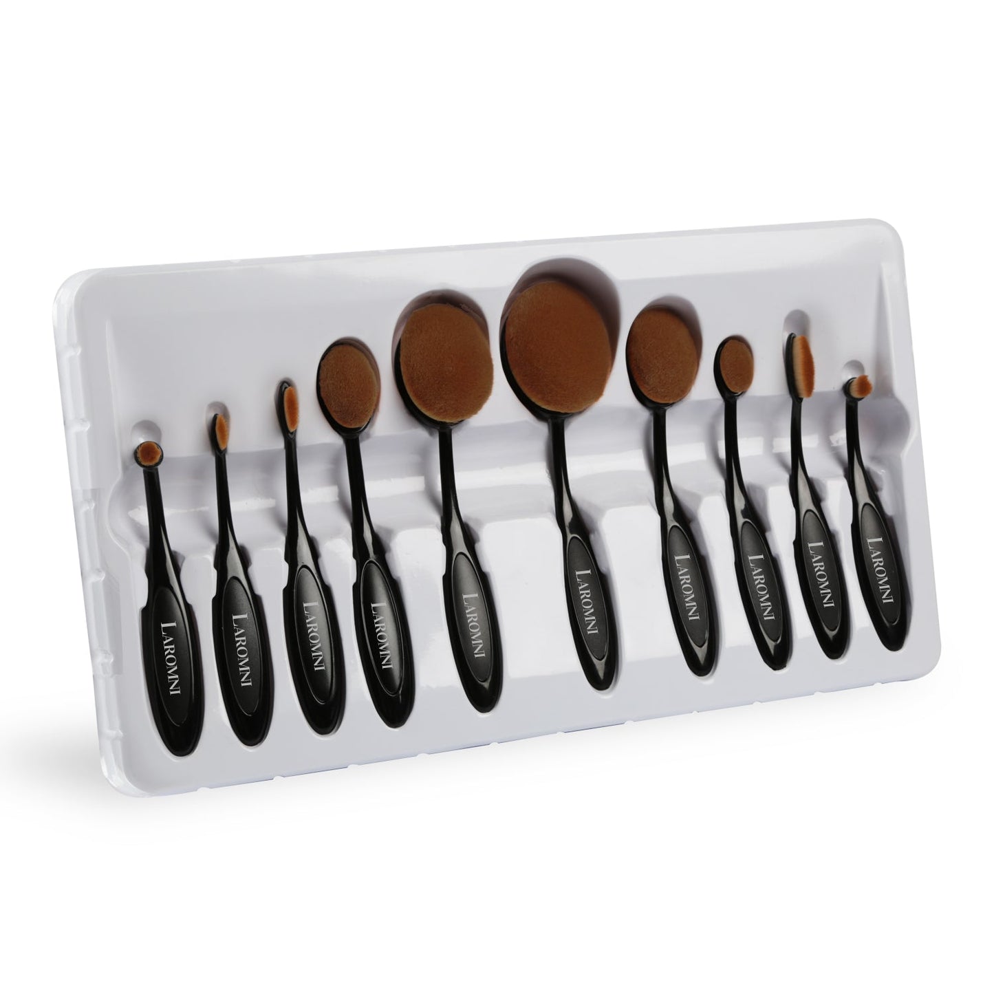 Oval Makeup Brush Set - 10 Piece with Flexible Handles