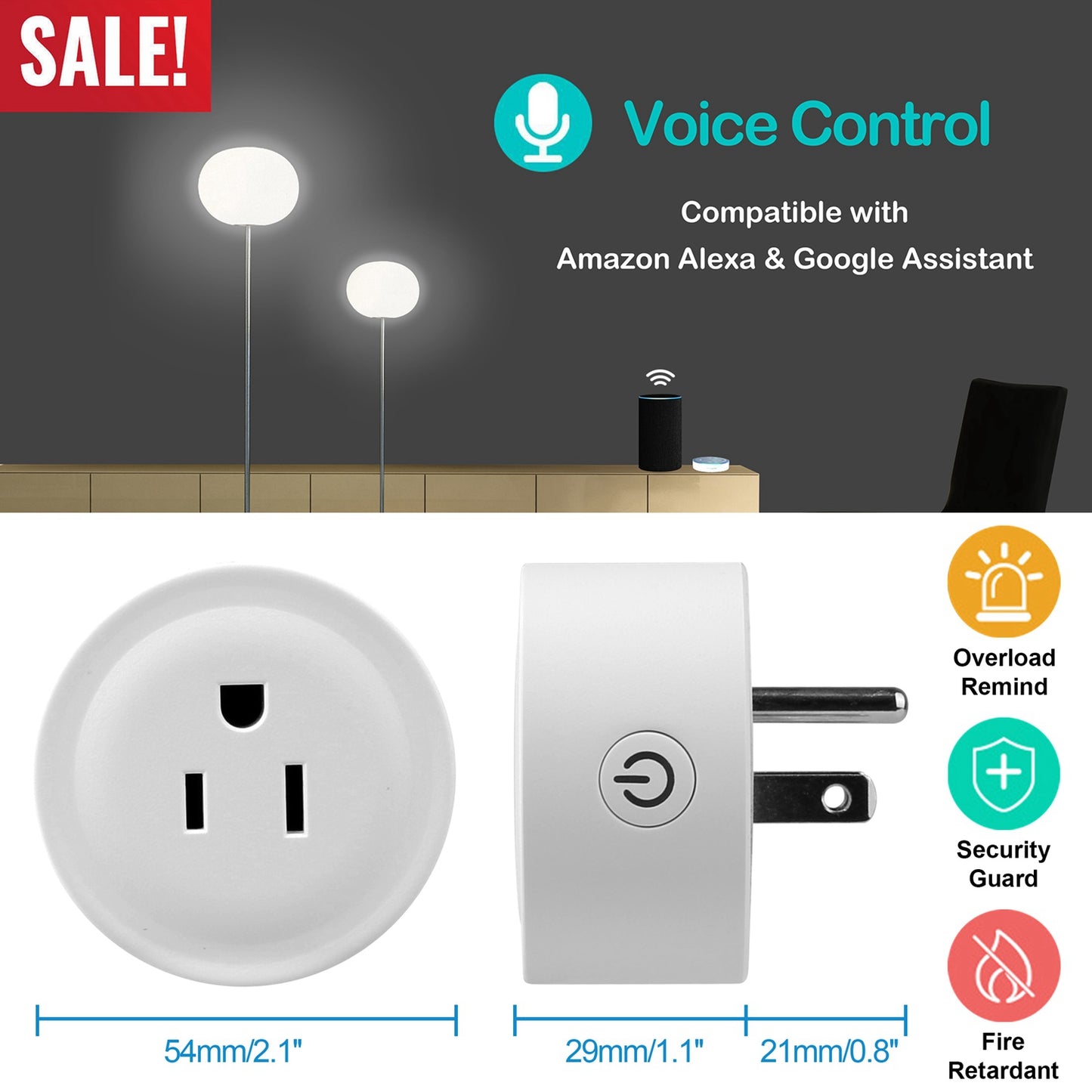 Smart Plug with WiFi and Voice Control for Alexa & Google