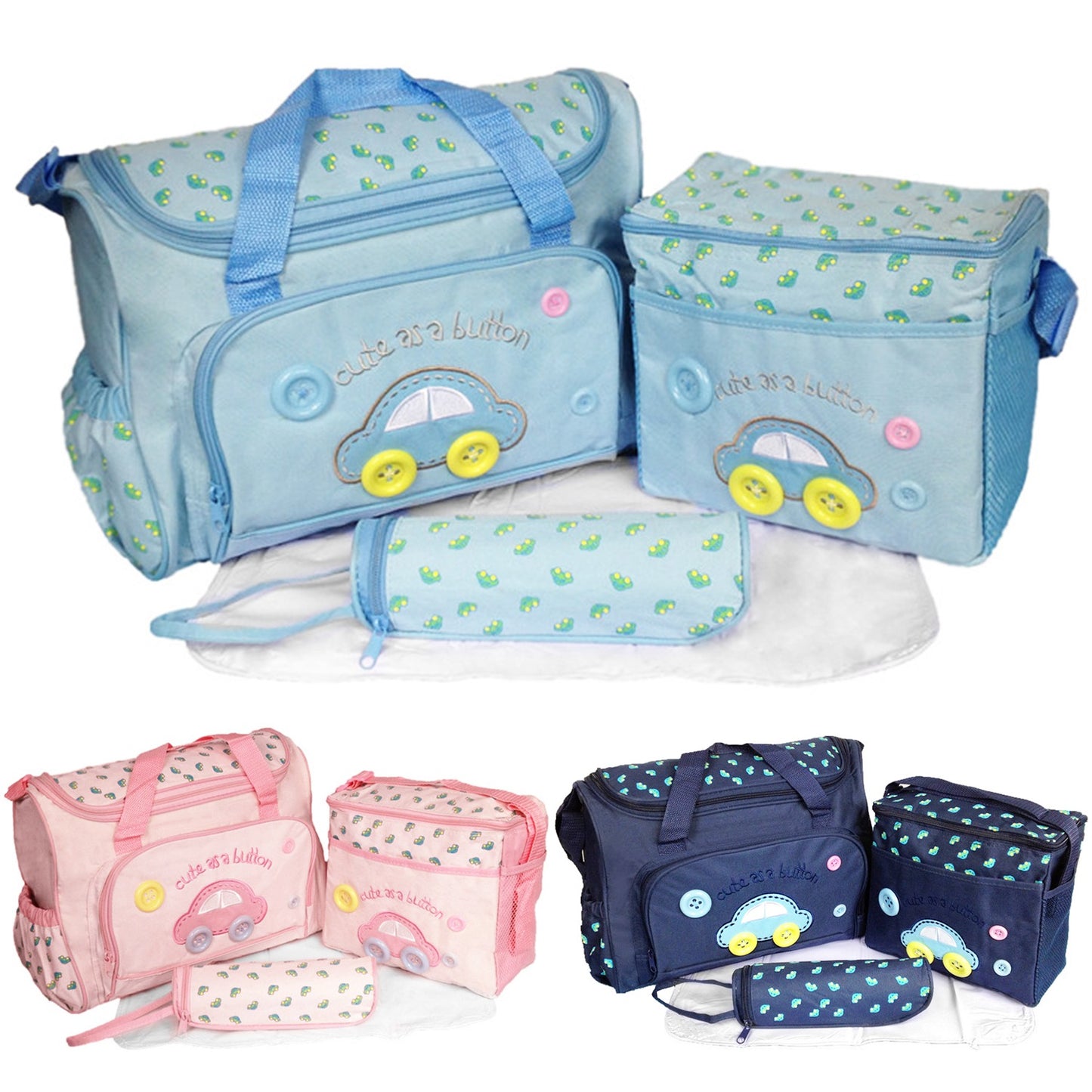 4-Piece Diaper Bag Tote Set with Changing Pad