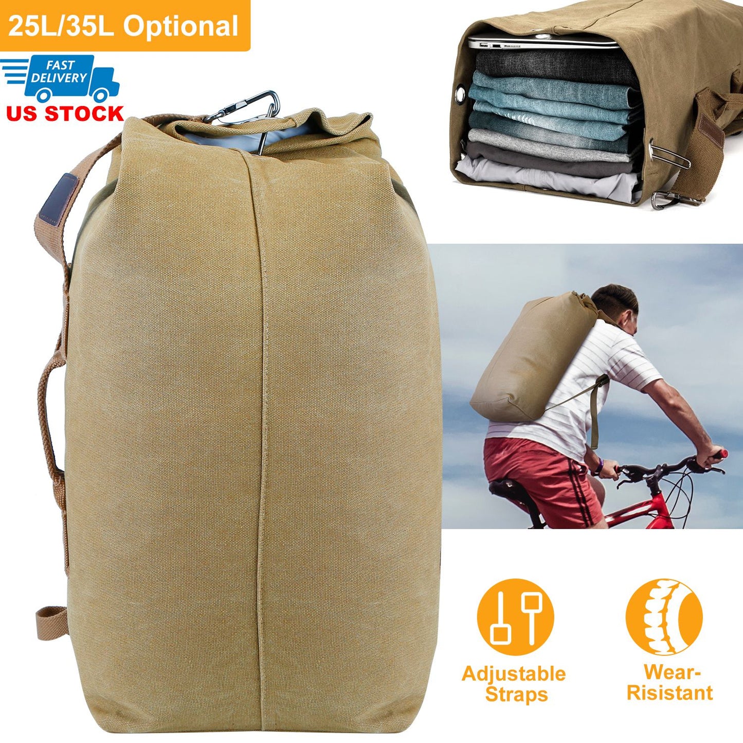 25L Travel Laptop Bag Camping Hiking