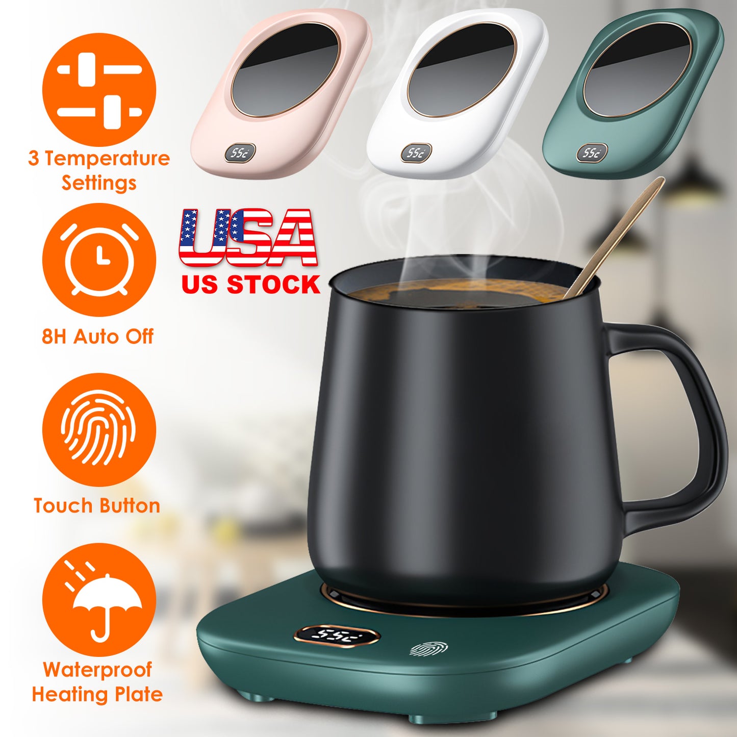 Electric Coffee Mug Warmer with 3 Temperature Settings