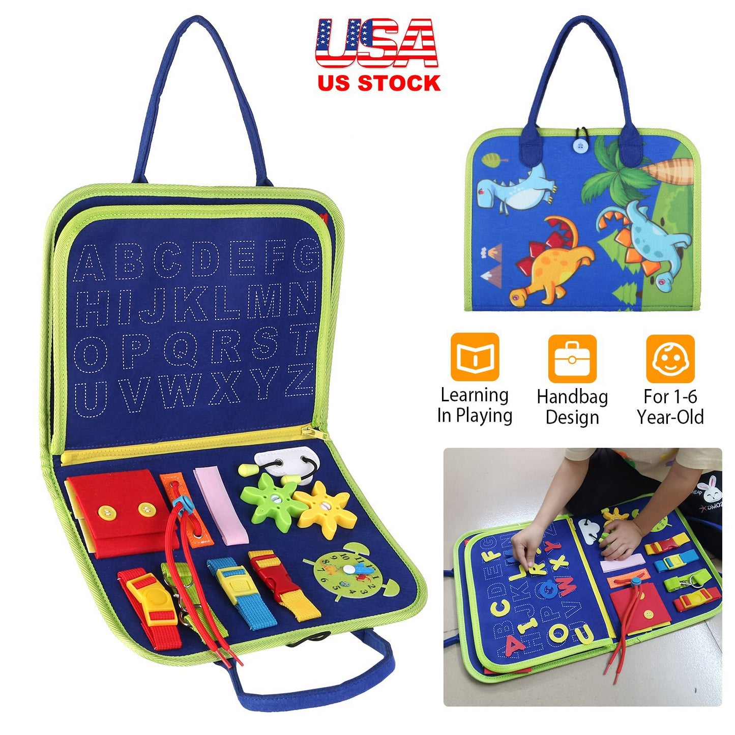 Busy Board Sensory Activity Toy for Toddlers Ages 1-6