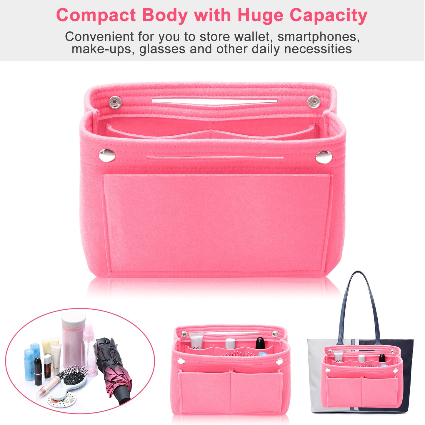 Felt Handbag Insert Organizer Purse