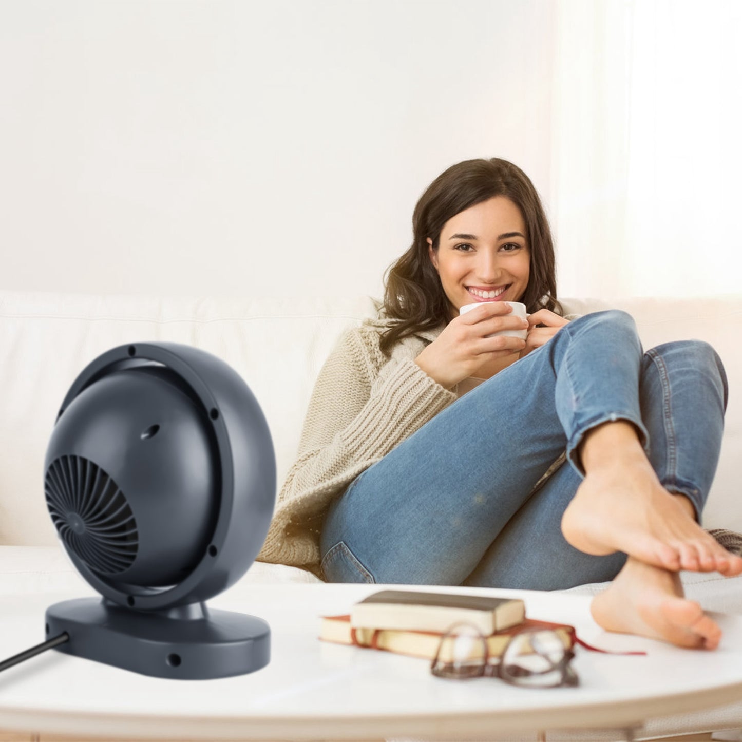 380W Portable Space Heater with 30° Tilt & Fast Heating