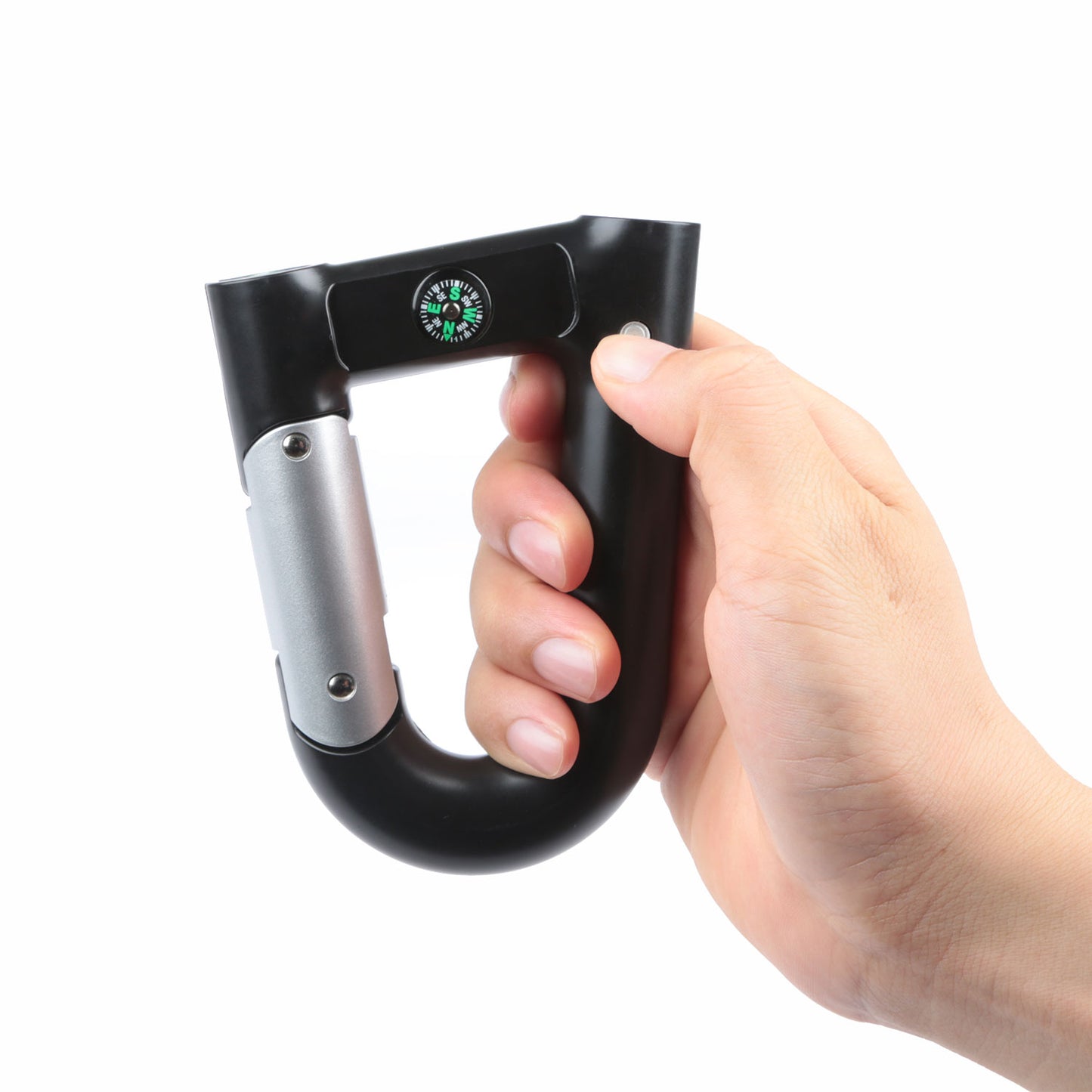 Carabiner Power Bank 2200mAh with LED Flashlight & Compass