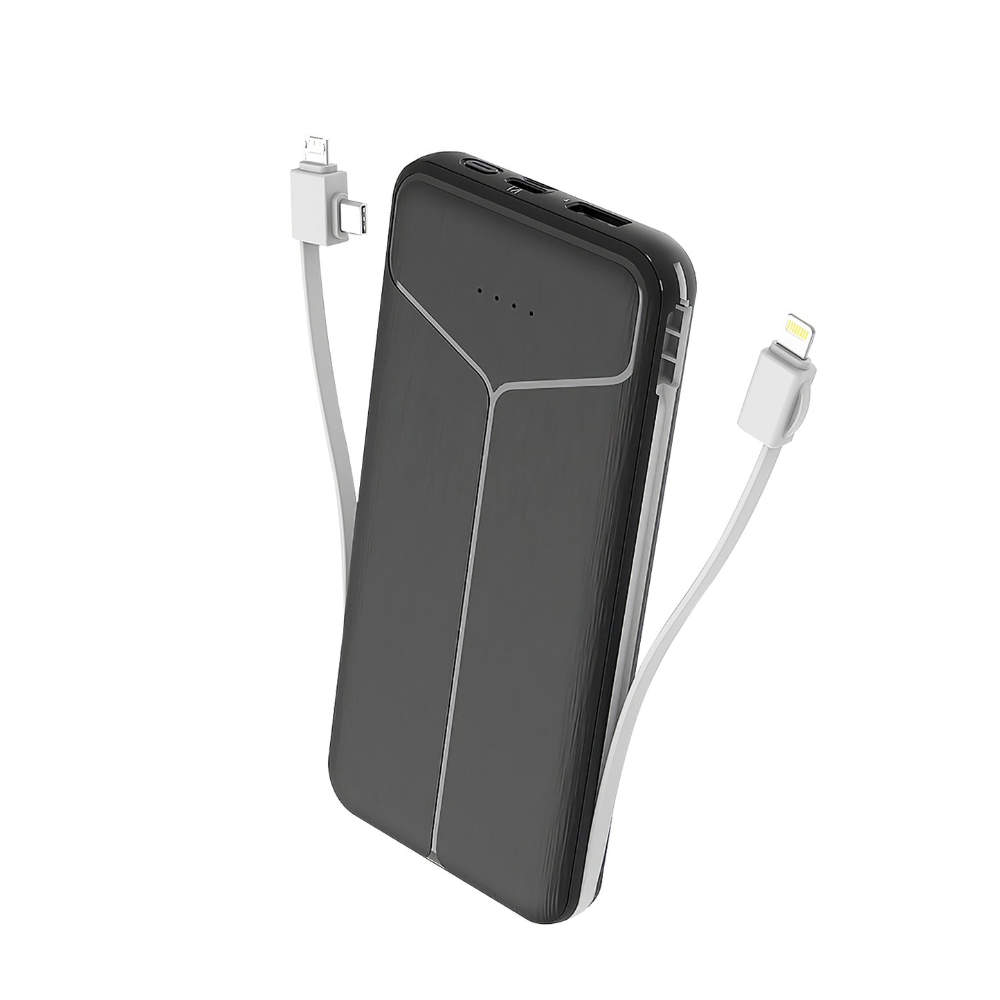10000mAh Power Bank with Built-In Cables & US Plug