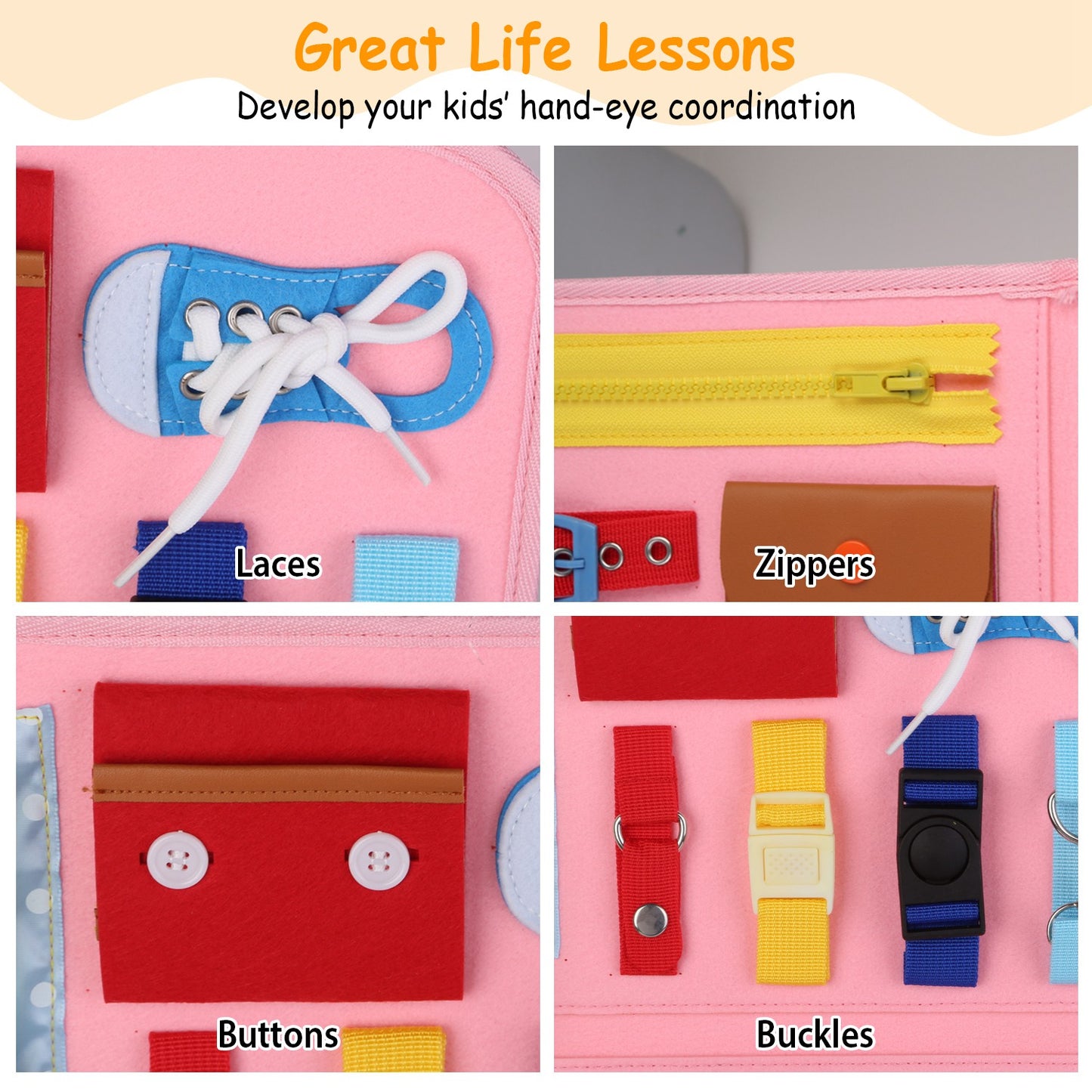 Busy Board Sensory Activity Toy for Toddlers Ages 1-6