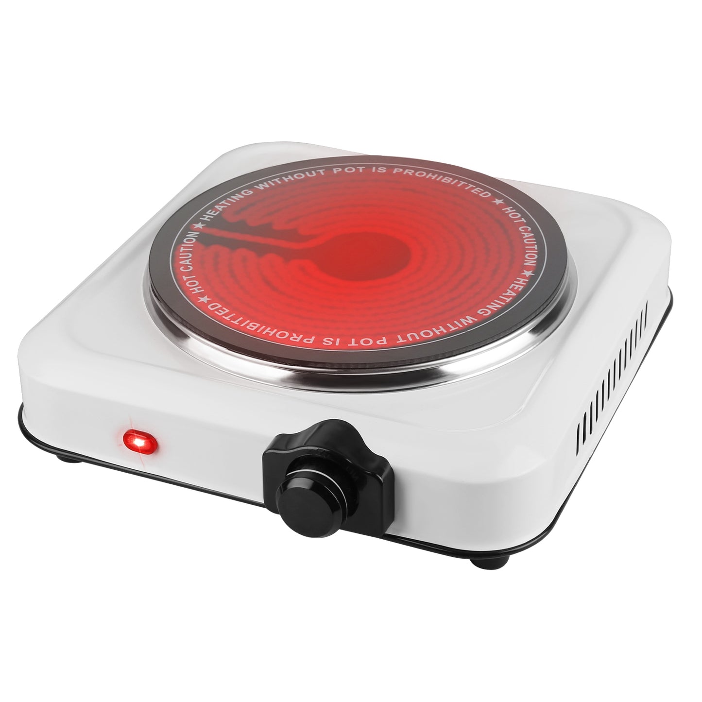 1000W Infrared Single Burner Hot Plate with Glass Cooktop