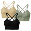 3-Pack Cross Back Strappy Fitness Sports Bra