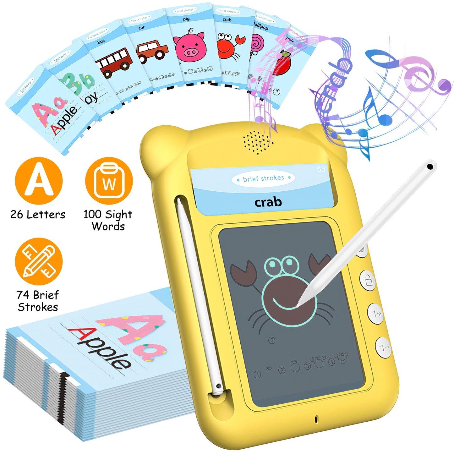 Talking Flash Cards LCD Writing Tablet with 50 Cards