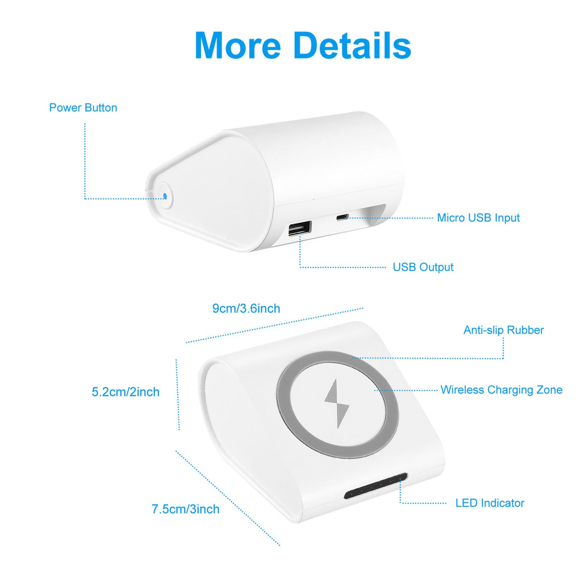 Qi Wireless Charger 10400mAh Power Bank 5W Wireless Charger Pad 2.1A USB Charge Port Portable Battery Charger for iPhone XS MAX XR Galaxy S10 S9+ Note