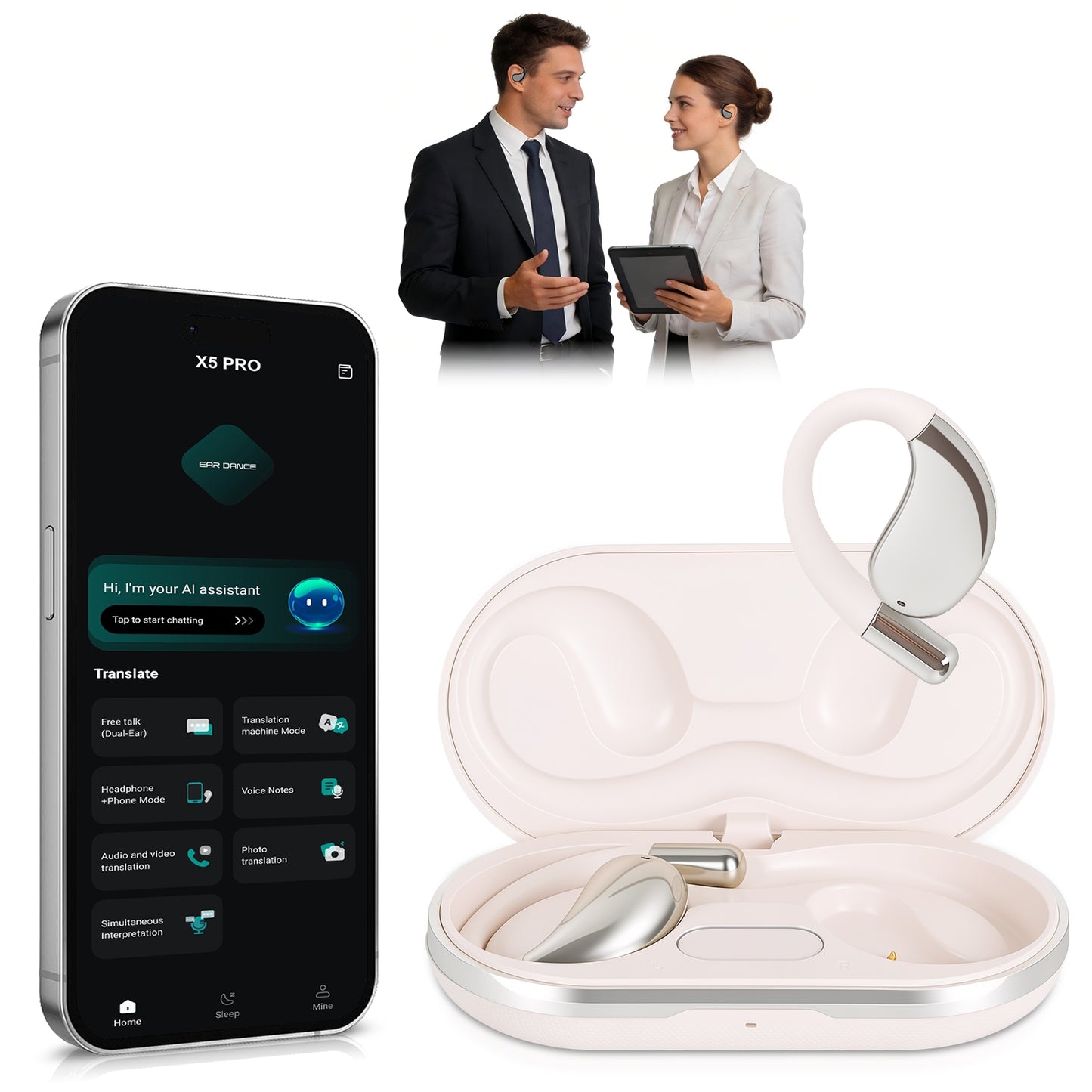 AI Translation Earbuds with 165 Languages & Real-Time Voice