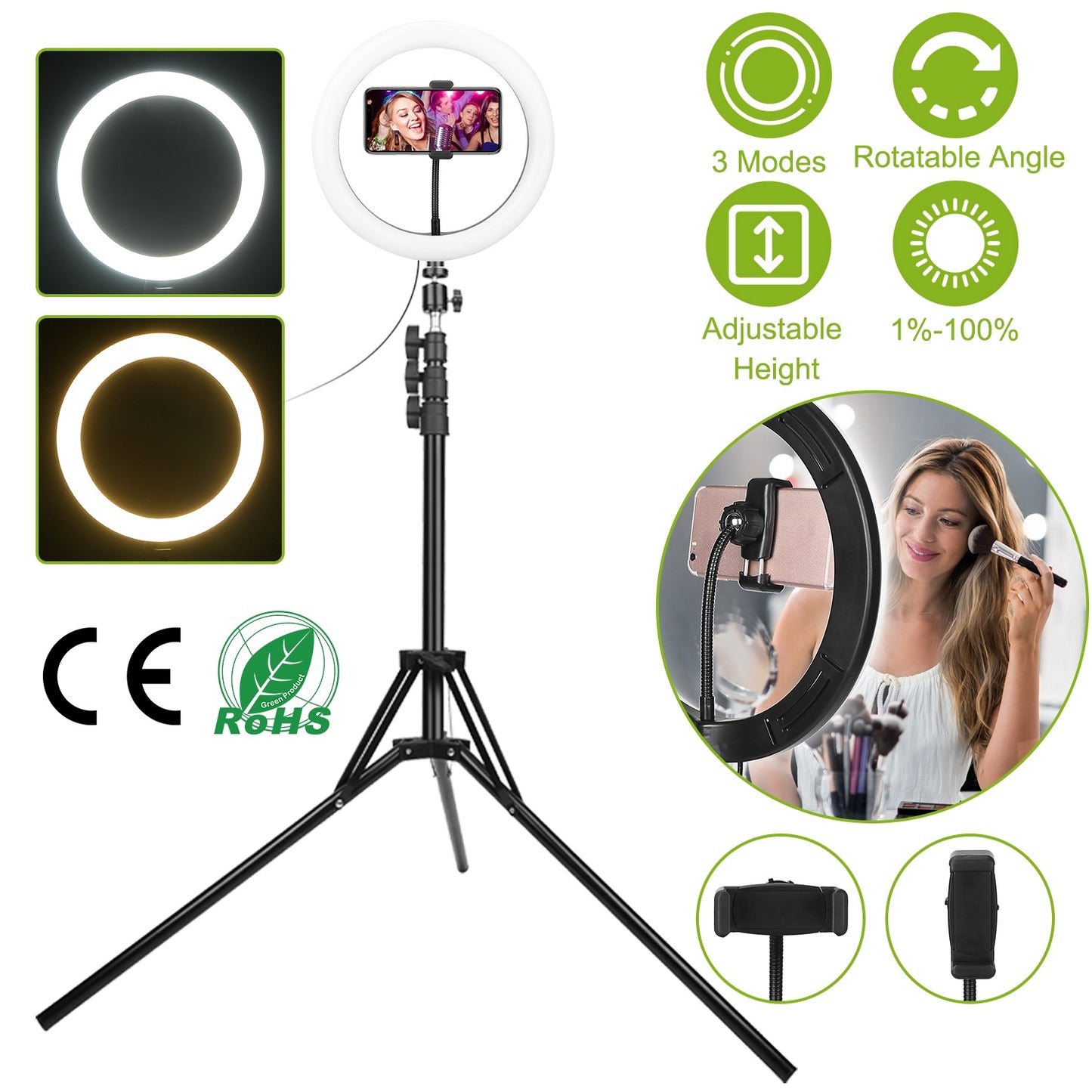 10in LED Adjustable Selfie Ring Light
