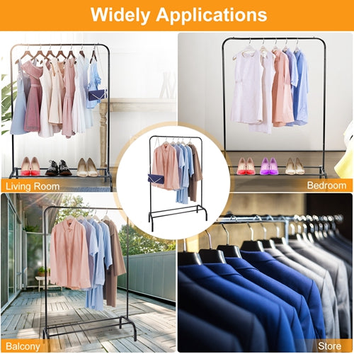 Freestanding Garment Rack with Bottom Shelf - 33 lbs Capacity