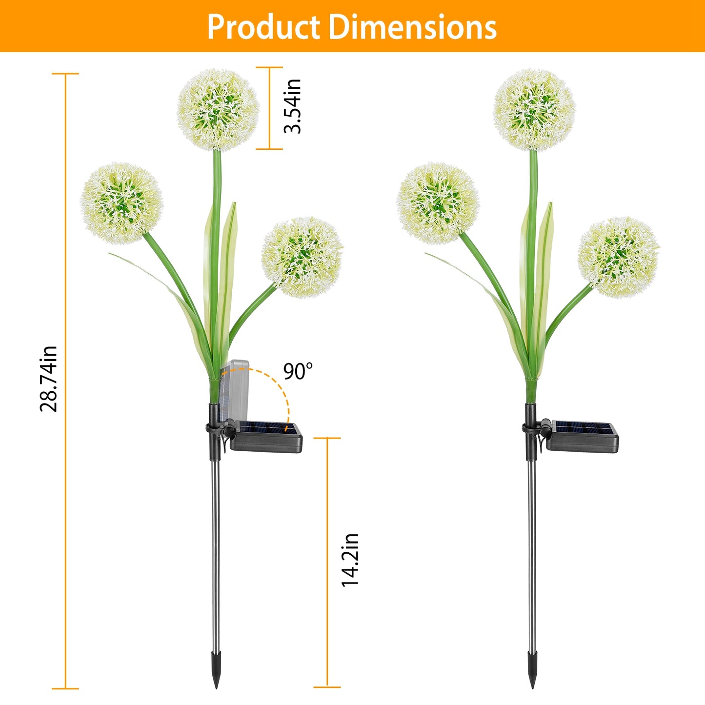 Solar Dandelion Garden Lights 36 LED Outdoor Pathway Stakes