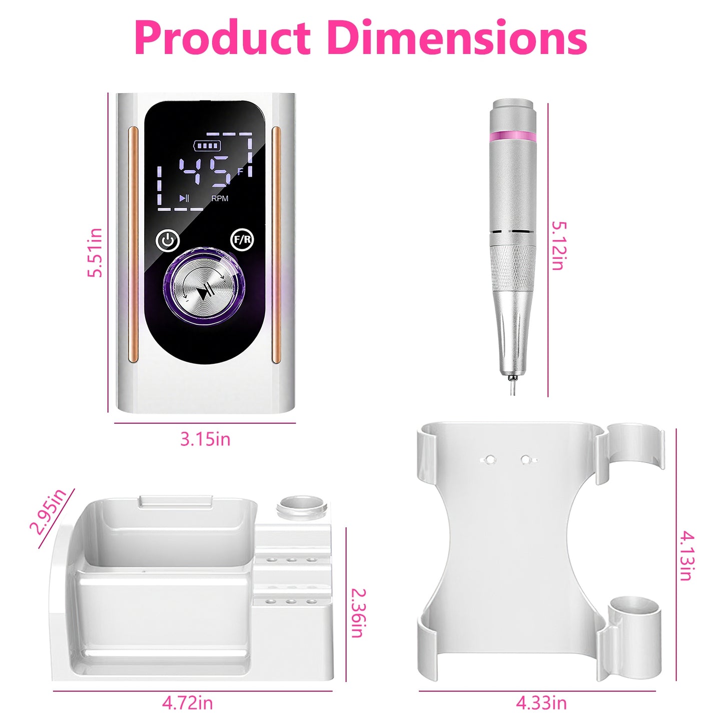 Electric Nail Drill Kit 45000 RPM with 11 Bits & LED Display