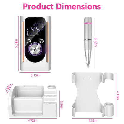 Electric Nail Drill Kit 45000 RPM with 11 Bits & LED Display