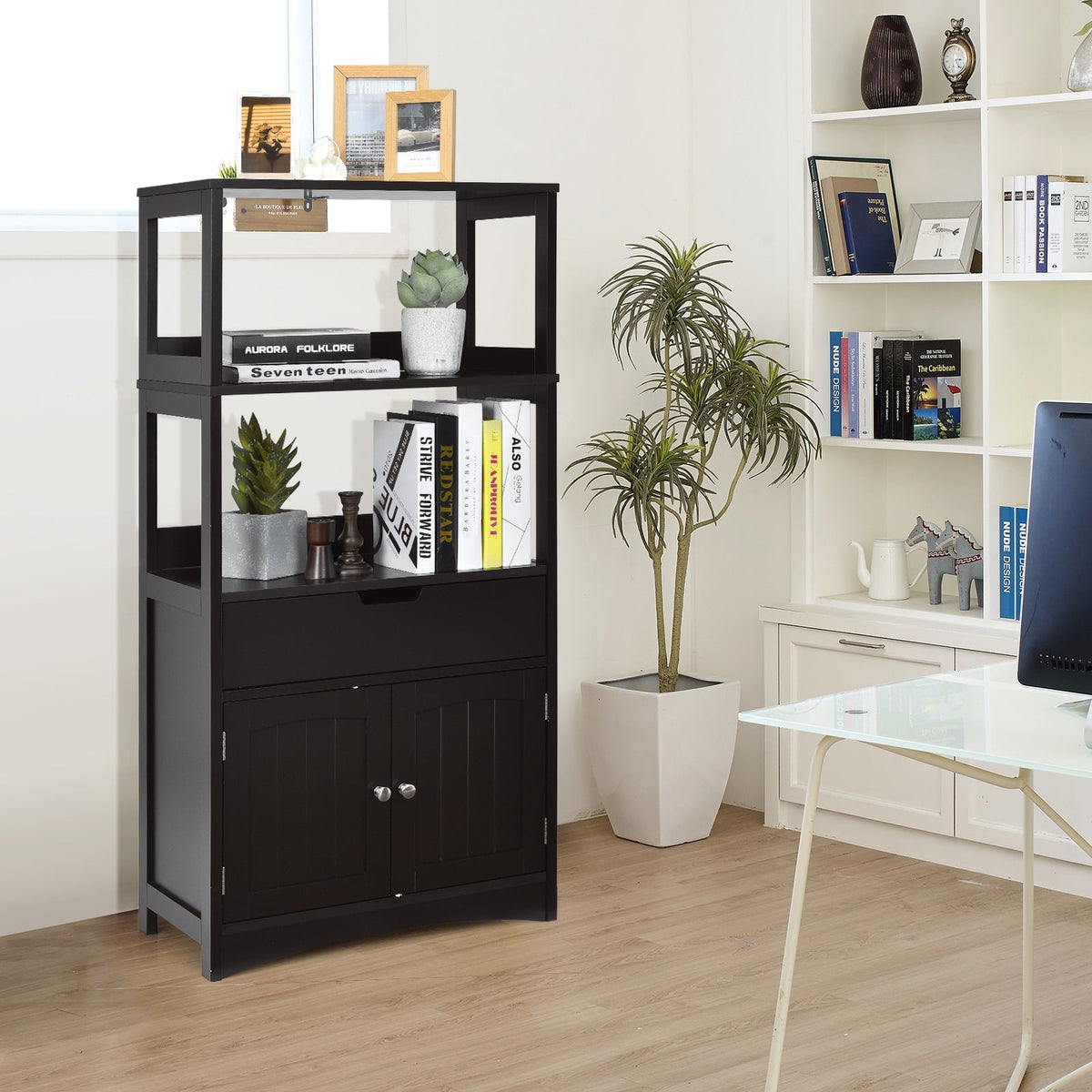 Bathroom Storage Cabinet with Drawer and Shelf Floor Cabinet