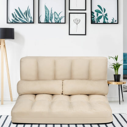 6-Position Foldable Floor Sofa Bed with Removable Cover