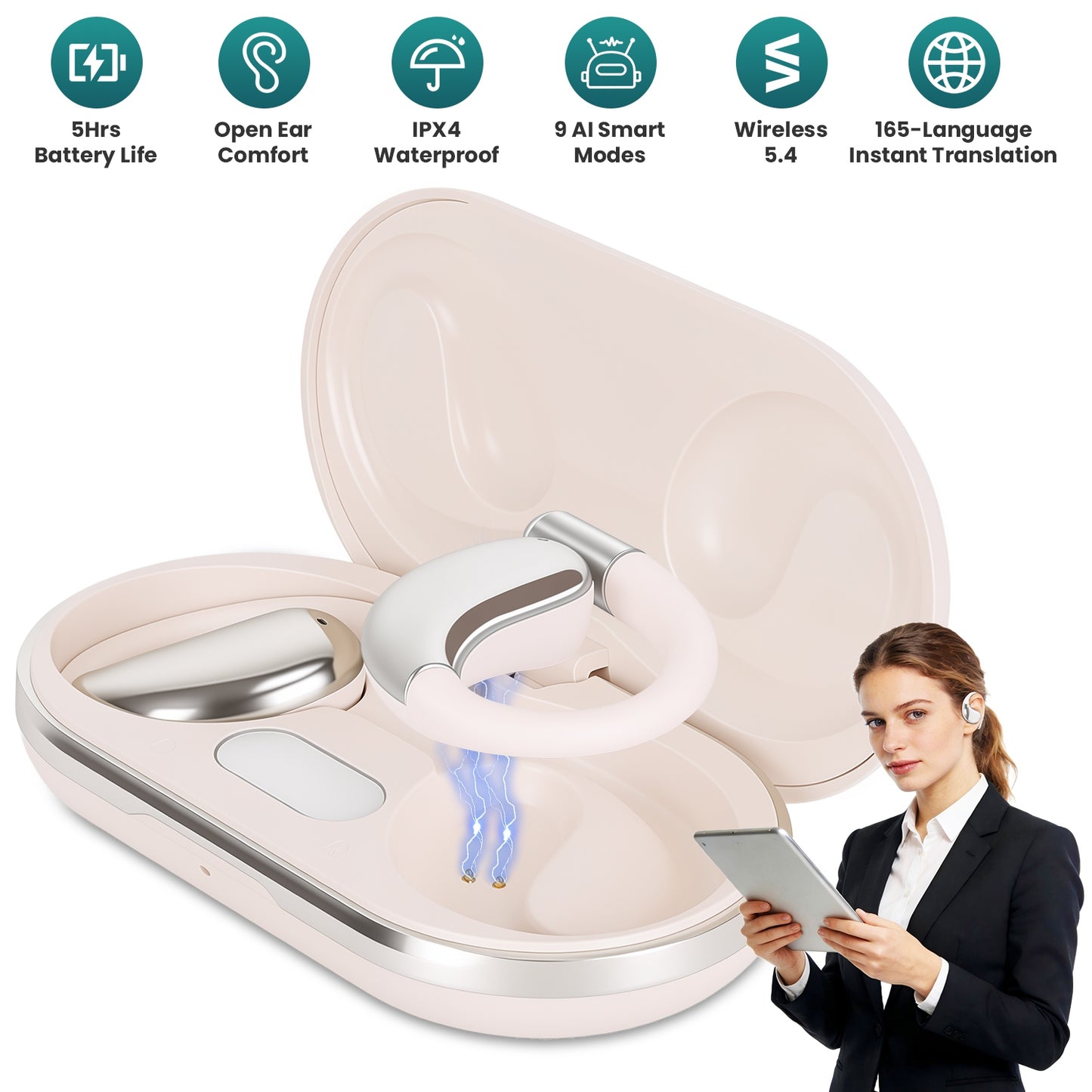 AI Translation Earbuds with 165 Languages & Real-Time Voice