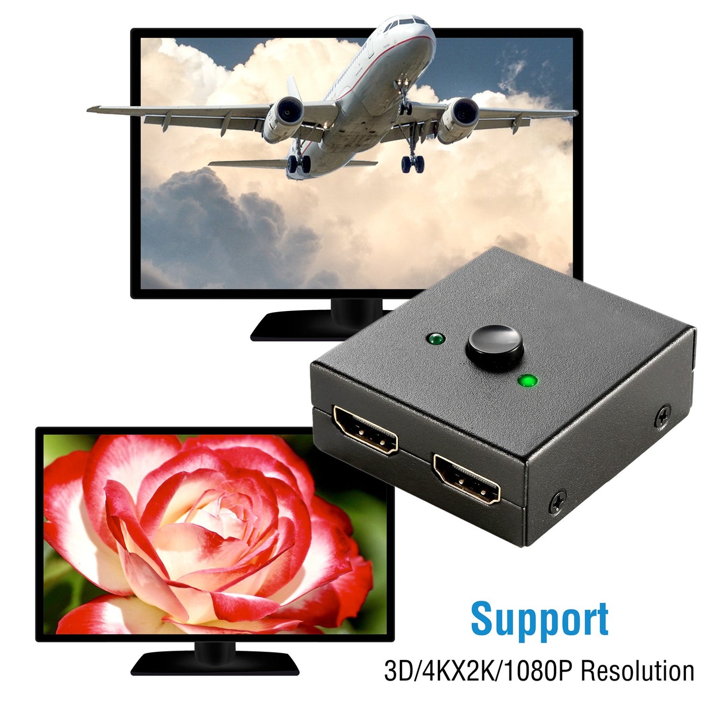 HDMI Bi-Directional Switch 2x1 / 1x2 Splitter 4K 3D 1080P