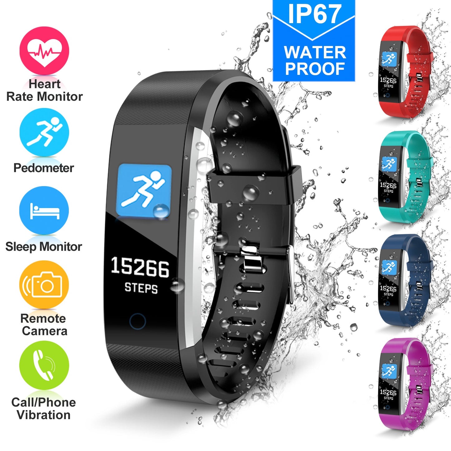 Fitness Tracker with Heart Rate Monitor & Sleep Tracking