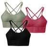 3-Pack Cross Back Strappy Fitness Sports Bra