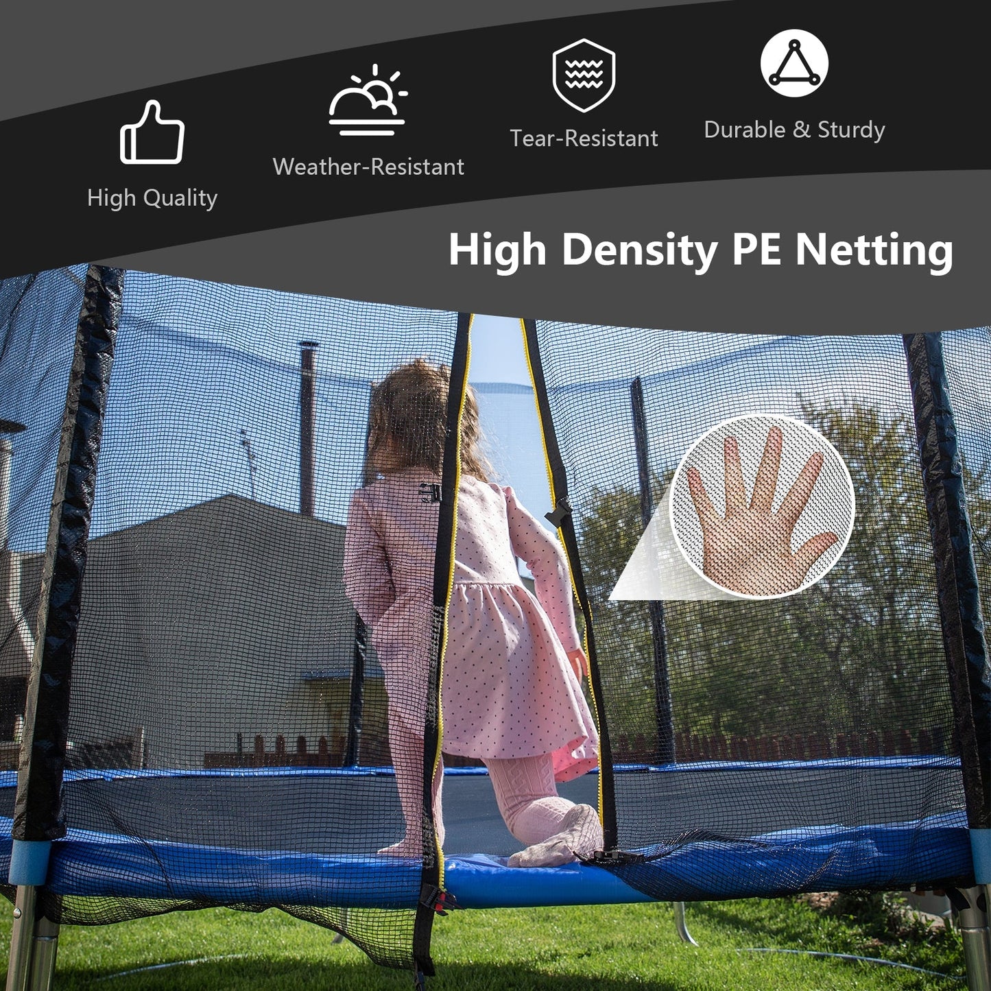 10 Feet Trampoline Safety Replacement Protection Enclosure Net