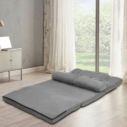 6-Position Foldable Floor Sofa Bed with Removable Cover