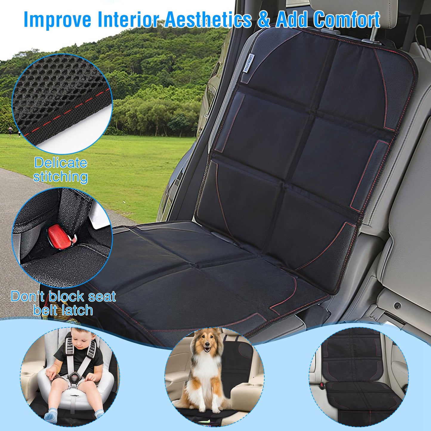 Car Seat Protector with Thick Padding - 2 Pack