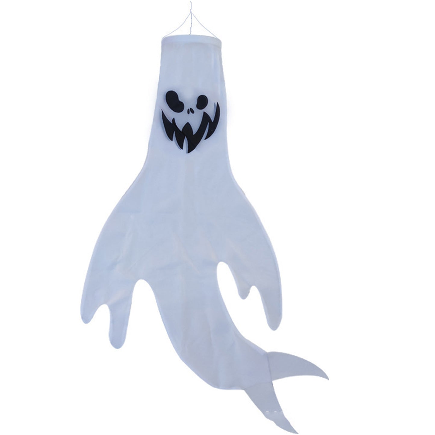 Halloween Ghost Windsocks with Witch Hats & LED Lights (4-Pack)
