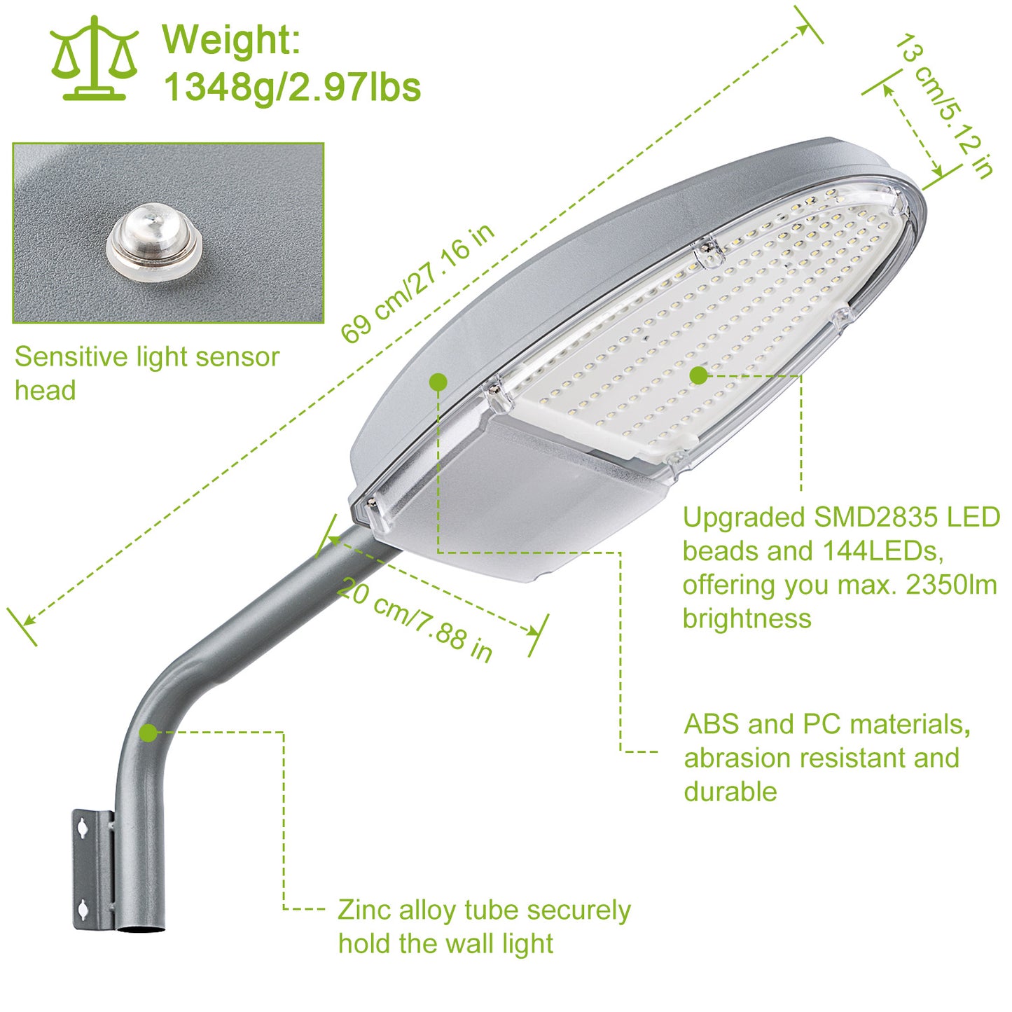 LED Wall Pack Light 144LEDs Dusk to Dawn Photocell Sensor