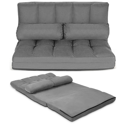 6-Position Foldable Floor Sofa Bed with Removable Cover