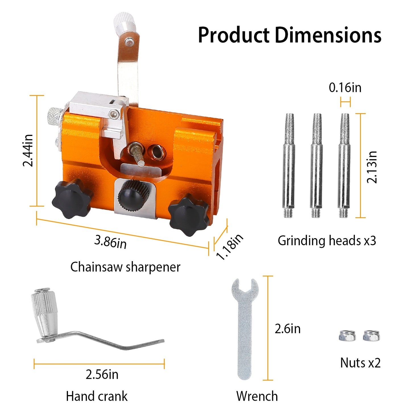 Chainsaw Sharpening Kit with Hand Crank for 6-20" Saws