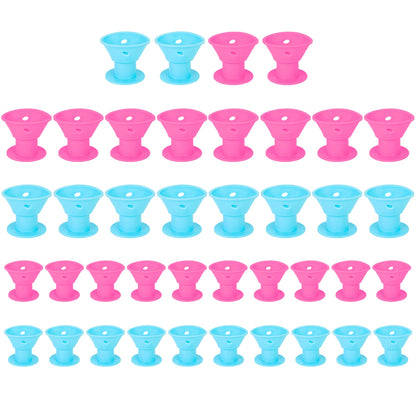 40Pcs Silicone No-Heat Hair Curlers