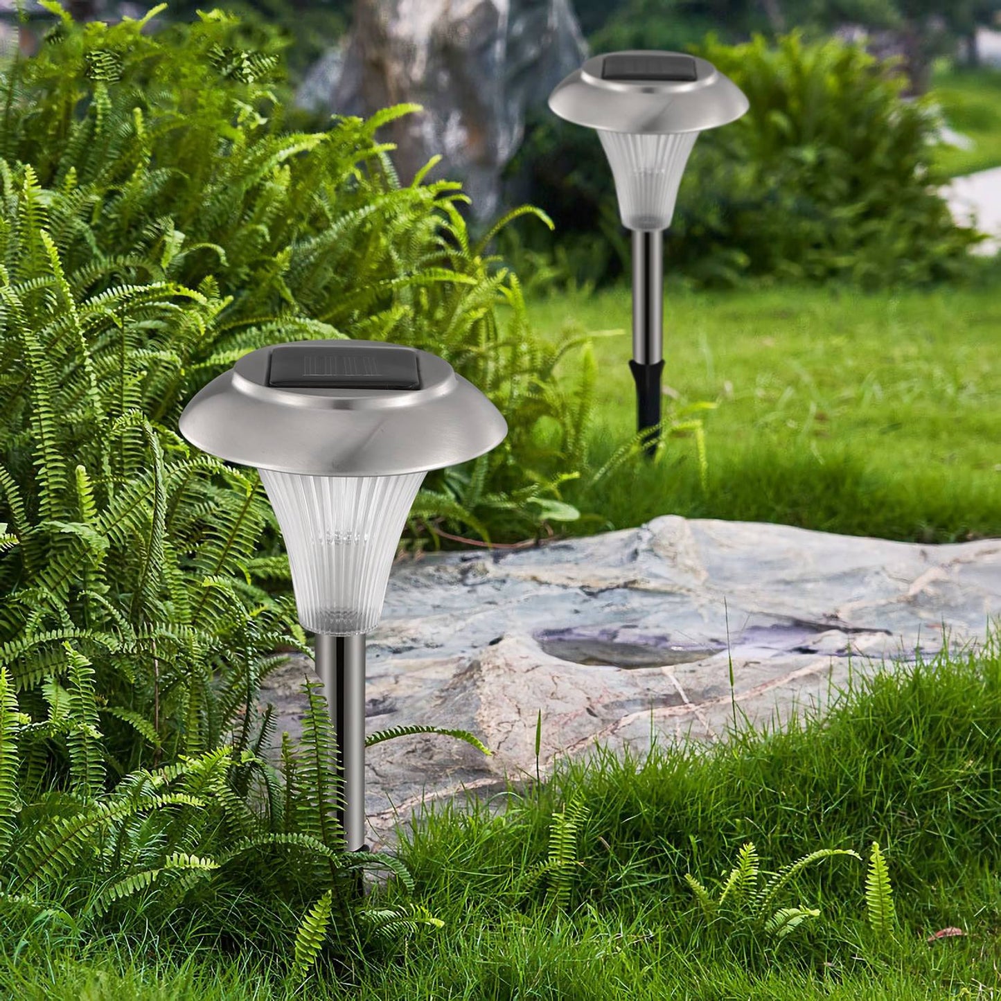 Solar Garden Lights Outdoor 12-Pack Color Changing Pathway