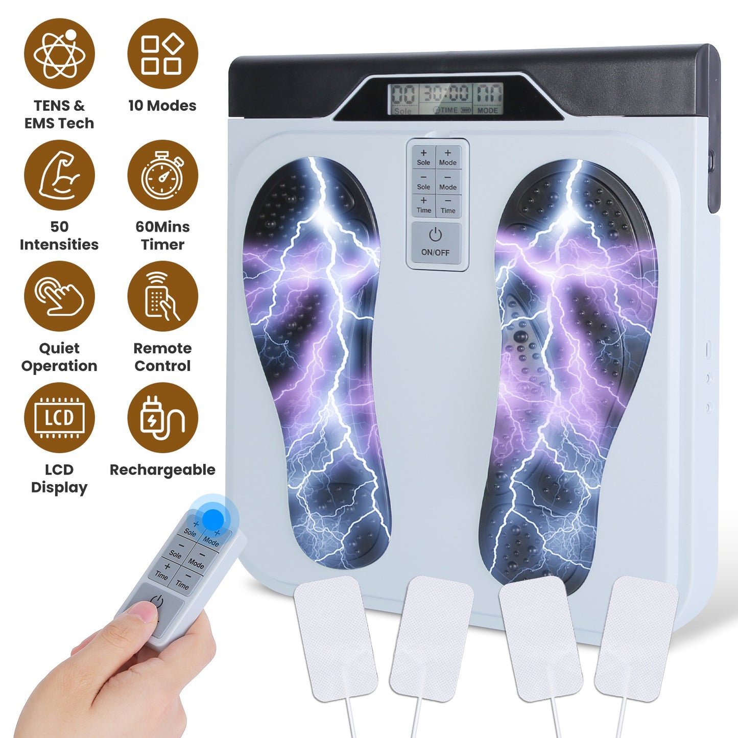 EMS Foot Massager with TENS Technology & Remote Control