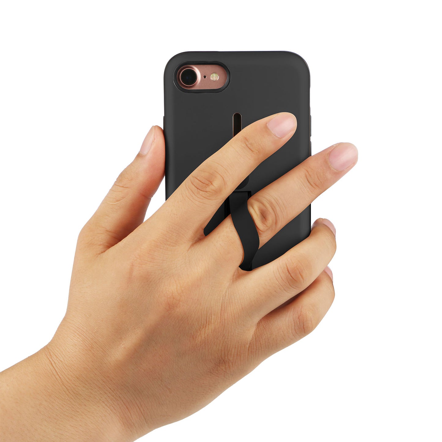 iPhone 8 Case with Finger Strap and Kickstand