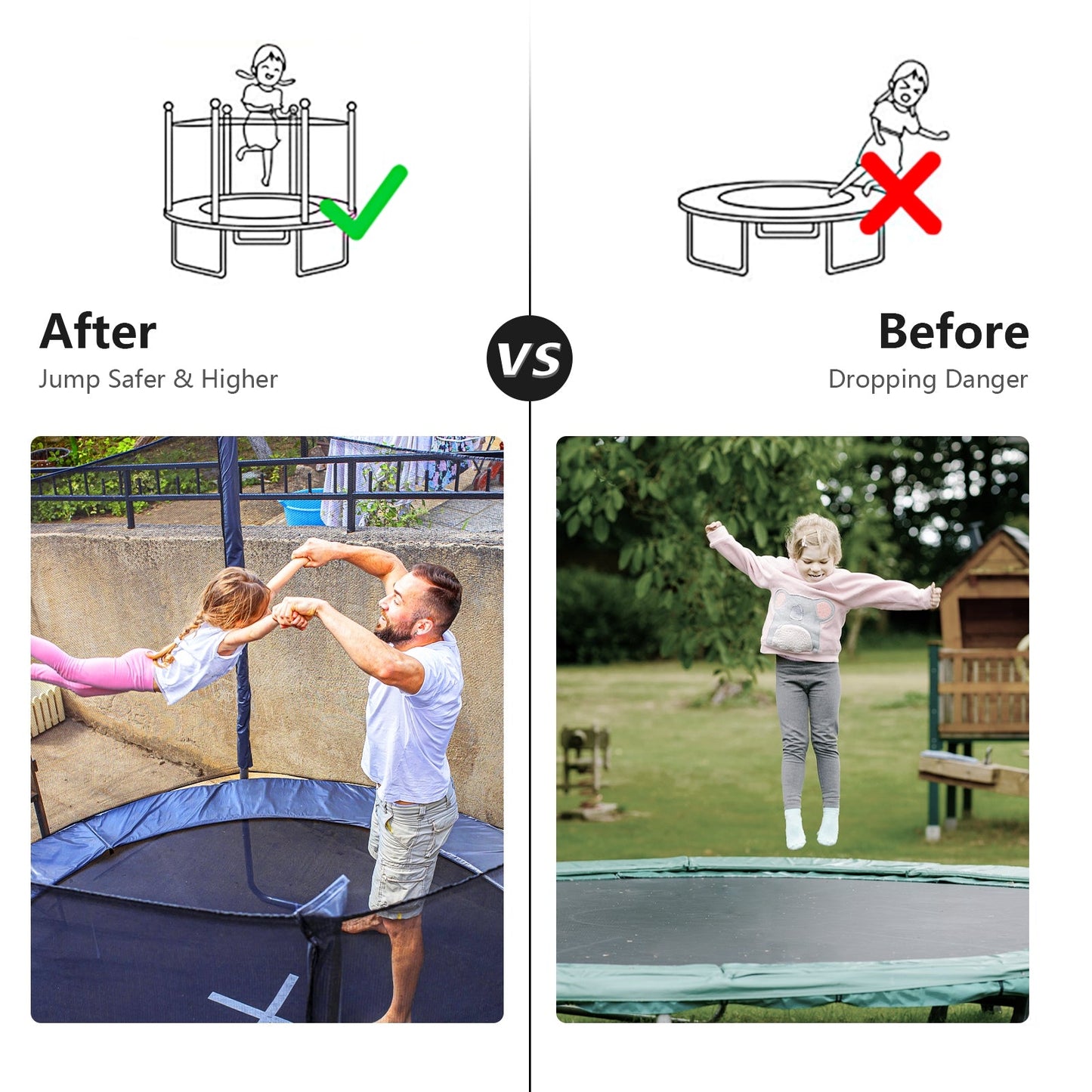 10 Feet Trampoline Safety Replacement Protection Enclosure Net
