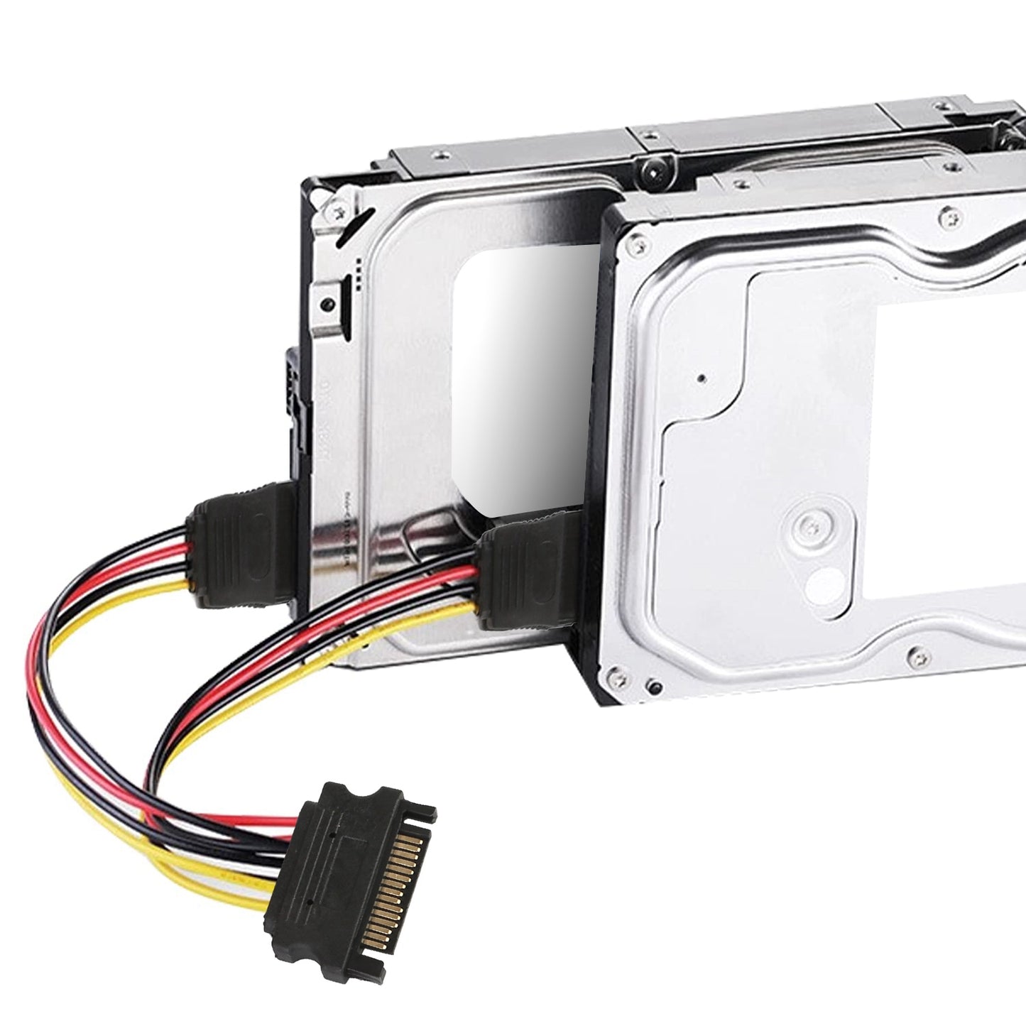 15-Pin SATA Power Y Splitter Cable Adapter - 7.9 Inch