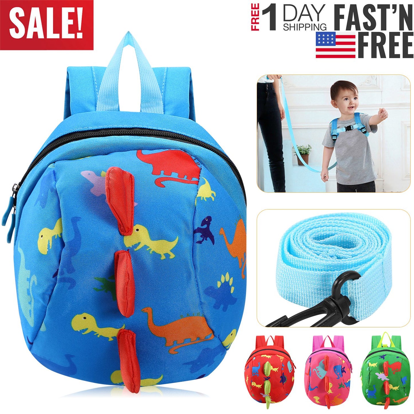 Toddler Safety Harness Backpack with Anti-Lost Leash