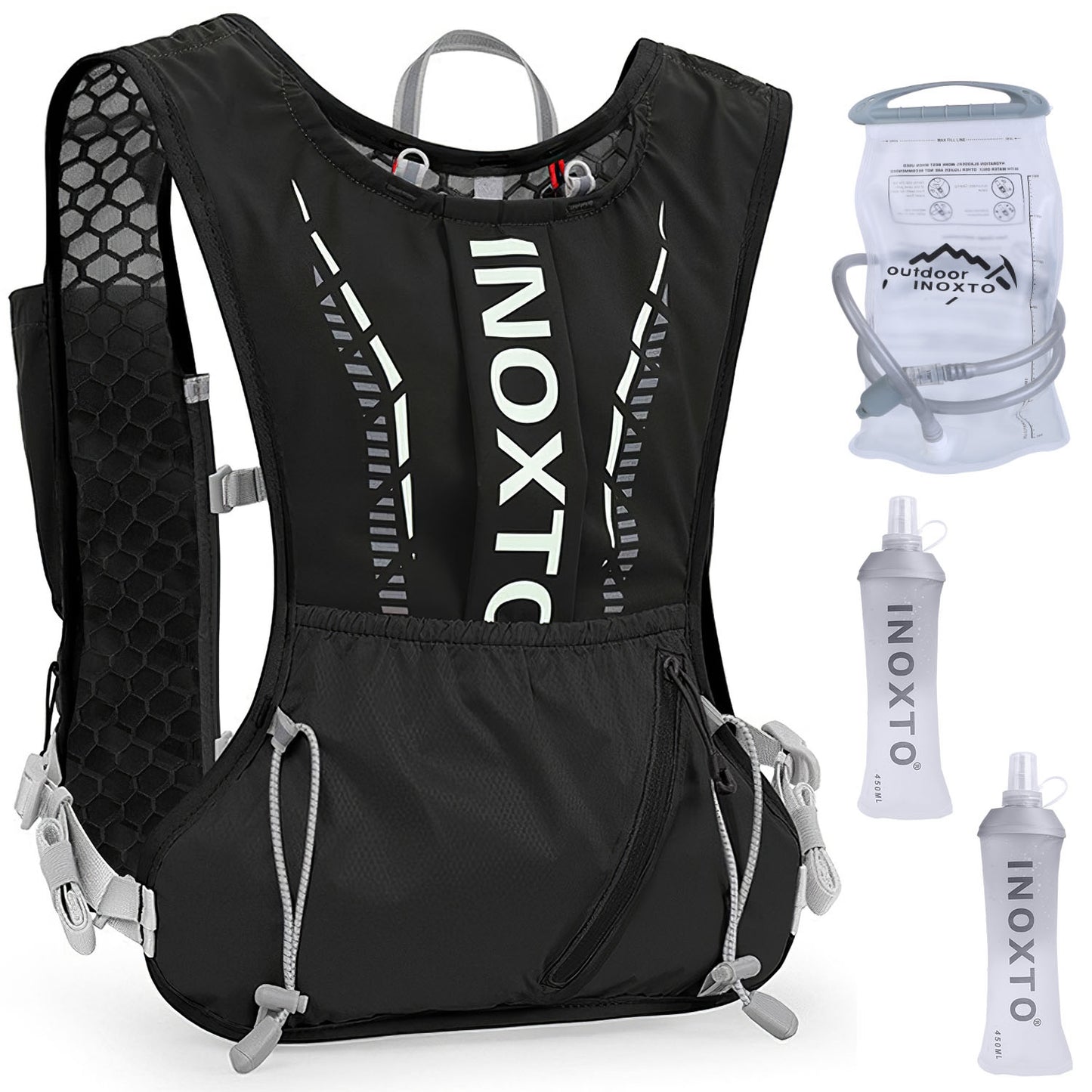 Hydration Vest with 15oz & 50oz Water Bladders for Running