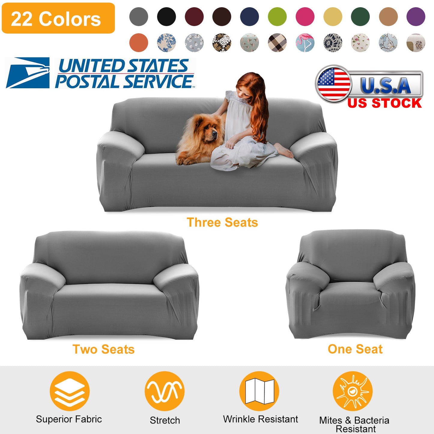 Stretch Sofa Slipcover with Anti-Slip Foam Strips