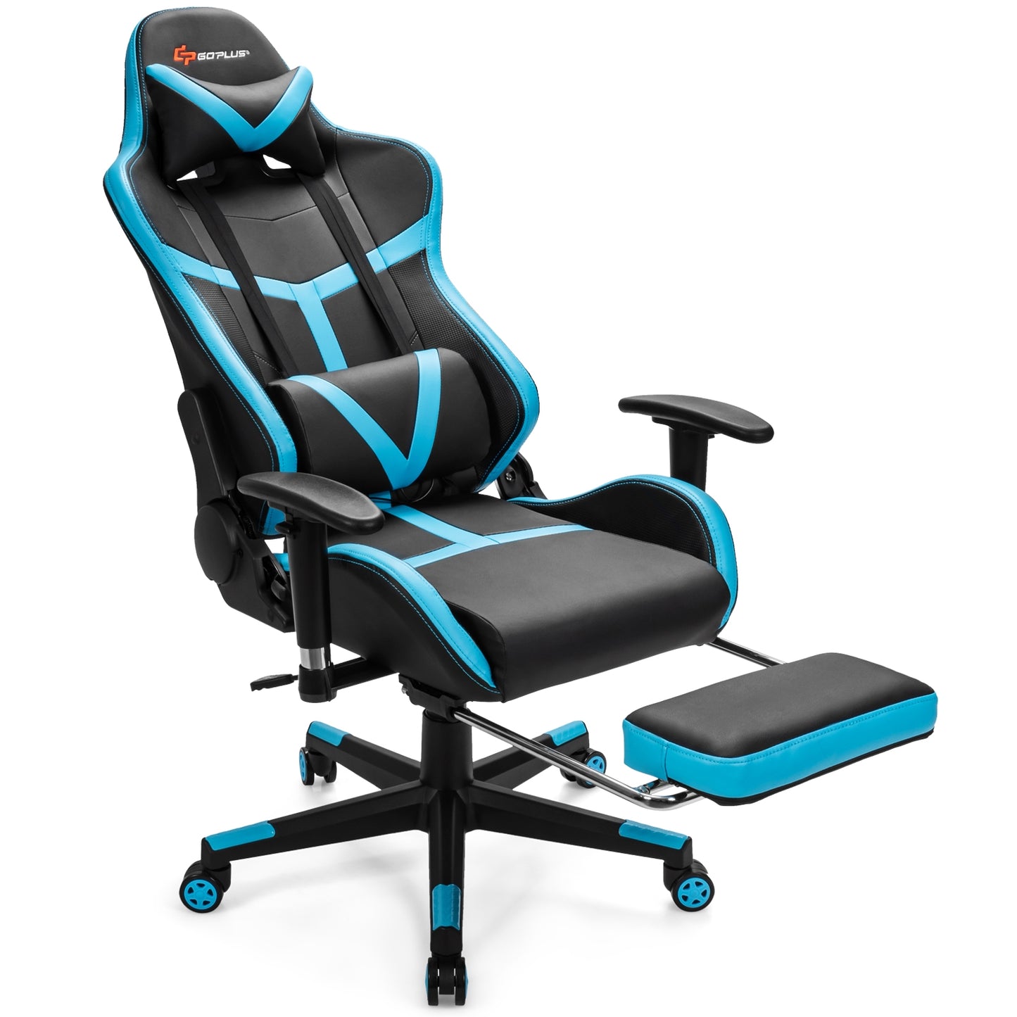 Gaming Chair with Lumbar Massage and Footrest