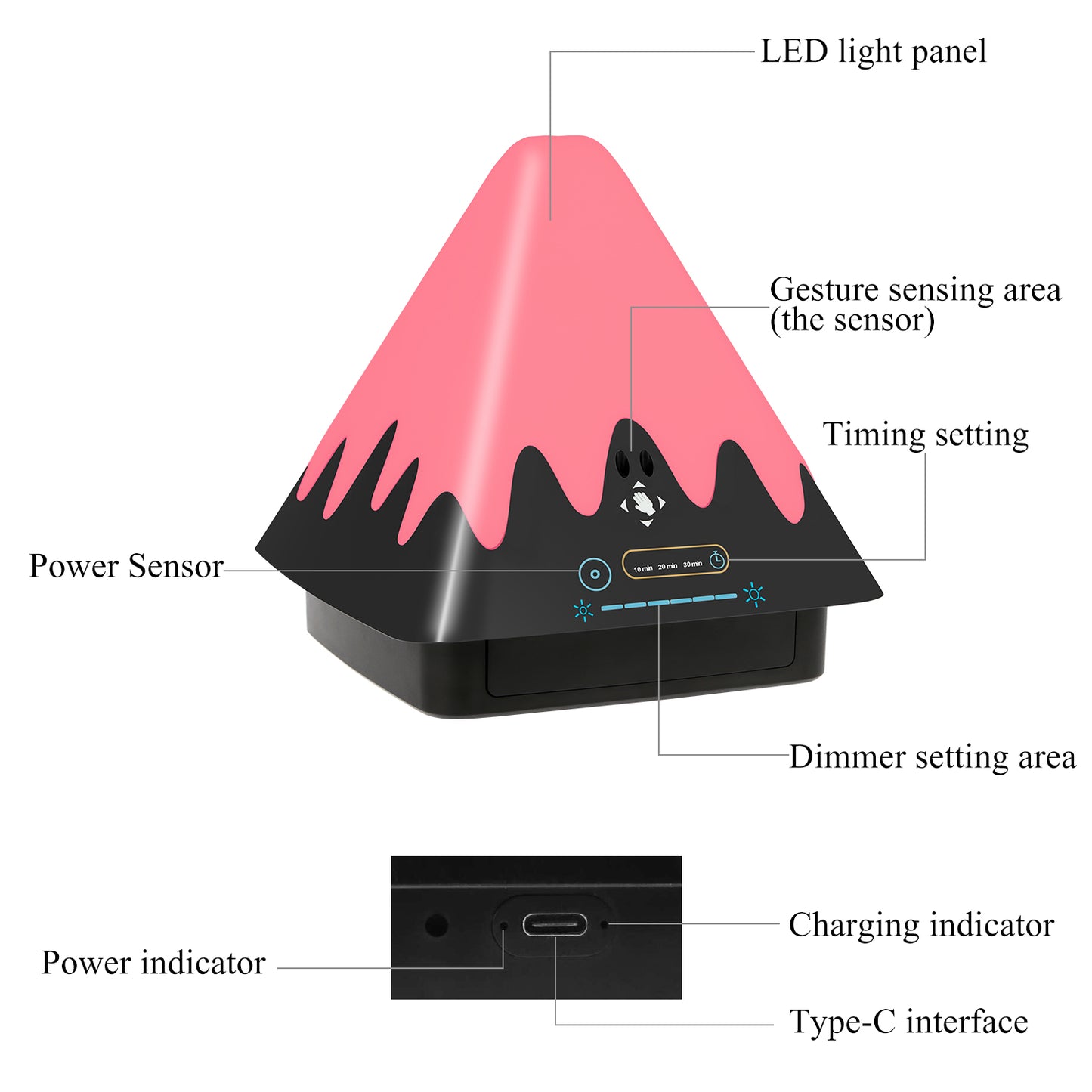 Touch Control Night Light with 8 Colors & Timer Function