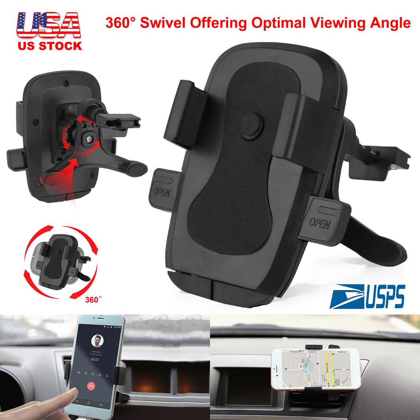 Car Air Vent Phone Mount with 360° Rotation